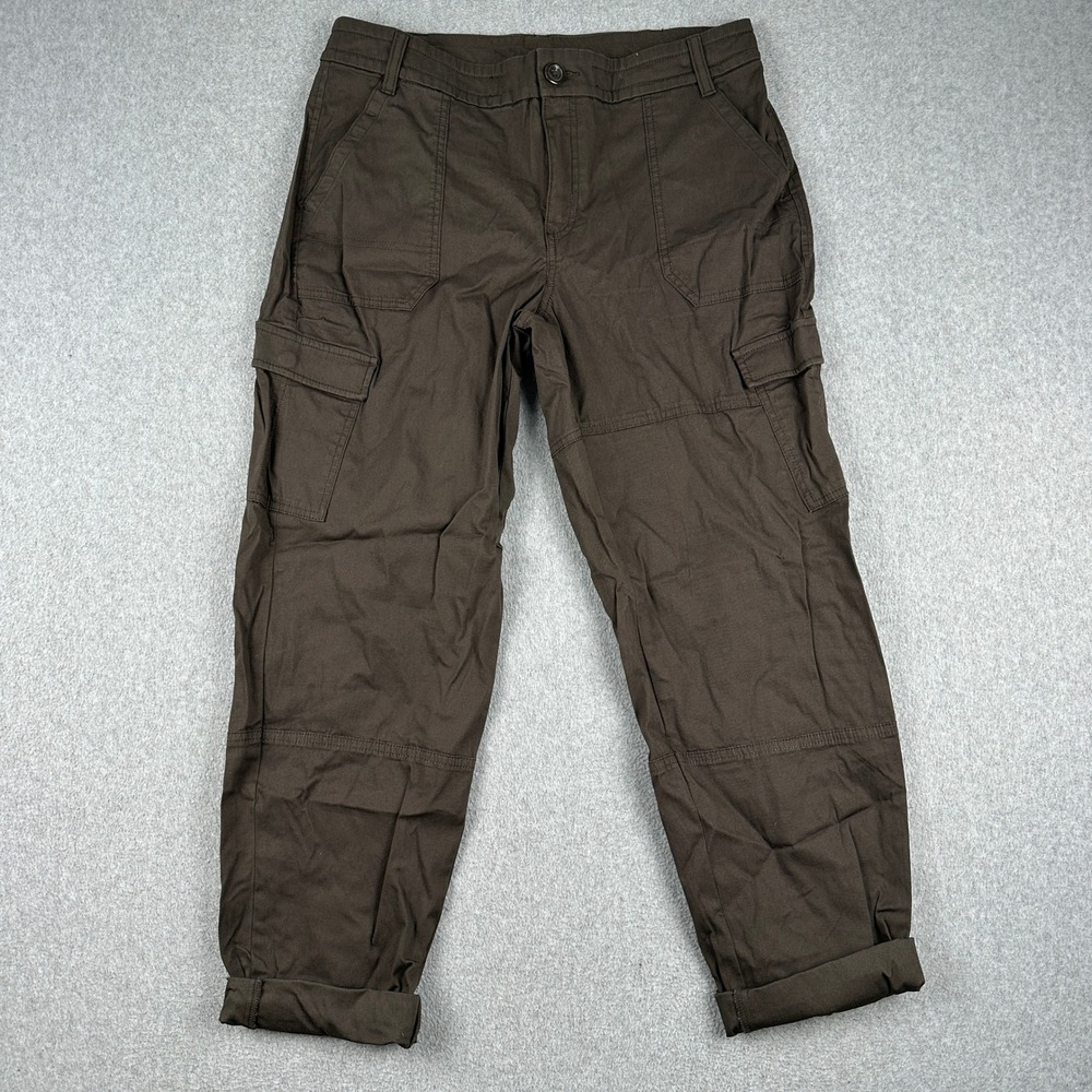 Prana Cargo Pants Womens 12 Kanab Brown Straight Leg Stretch Organic Cotton